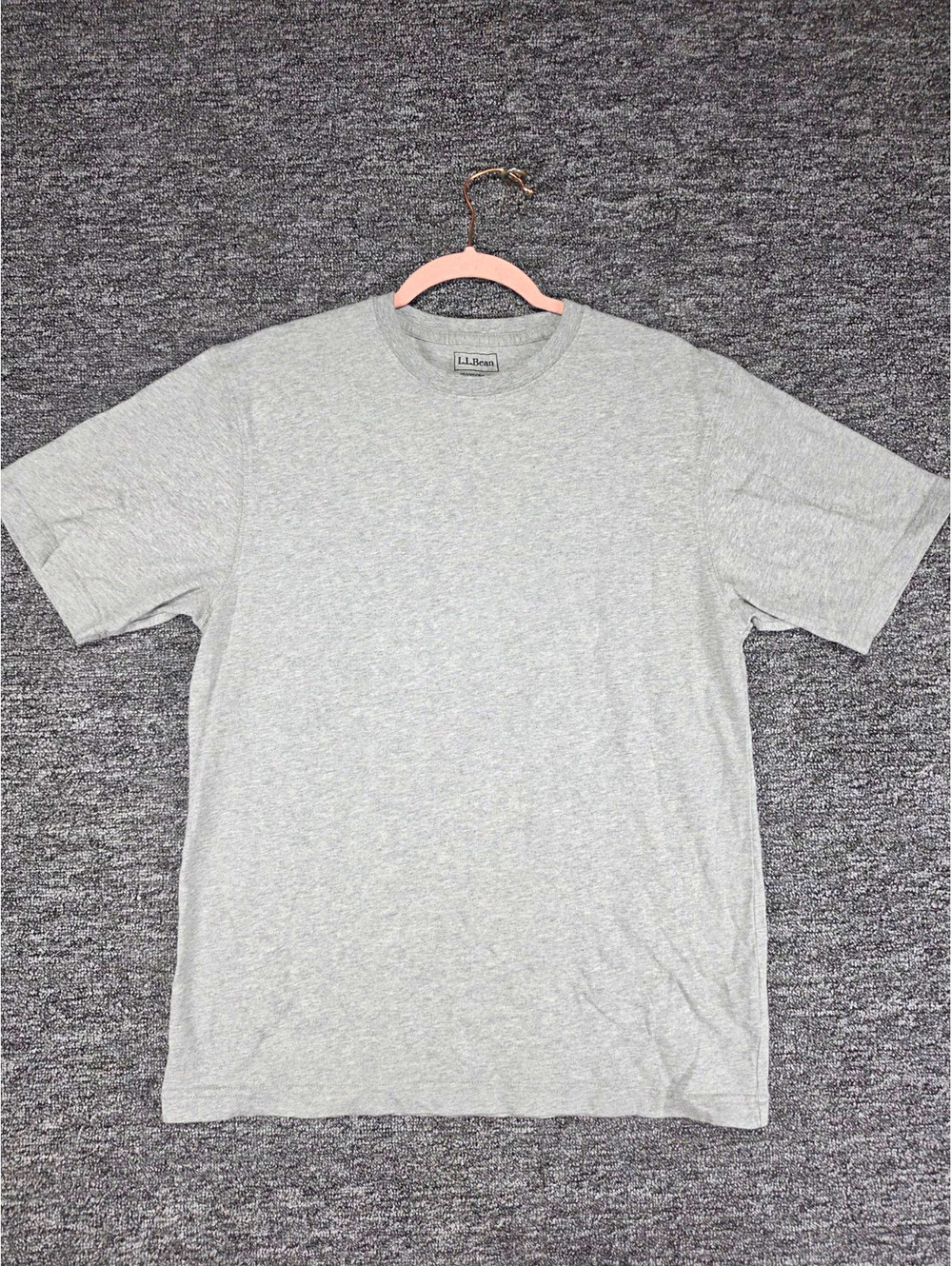 L.L.Bean Men's Gray Solid Crew Neck Short Sleeve Traditional Fit T-Shirt Size S